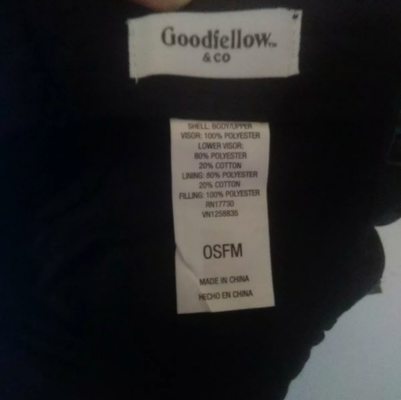 Goodfellow Quilted Hat Cap Baseball Adjustable Navy Blue Winter New With Tag - Picture 11 of 12